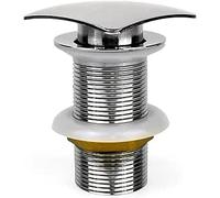 Xcel Home Square Unslotted Chrome Replacement Waste | Click Clack Basin Pop Up - Solid Brass Construction - Mushroom/Dome Shaped