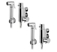 Xcel Home Thermostatic Chrome Brass Douche All-in-One Set | Muslim Bidet Shattaf Shower Head | Hygiene Toilet Spray Cleaner | 2 Sets