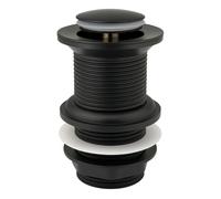 Xcel Home™ Unslotted Black Replacement Click Clack Basin Waste | Quality Brass Pop-Up Bathroom Sink Plug | Standard G 1 1/4" BSP Connection | 1 pc