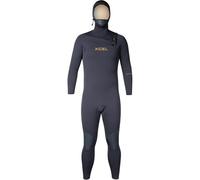 XCEL Mens Comp + Hooded 5/4mm Chest Zip Wetsuit - Black - Lightweight - Performance Stretch and Comfort