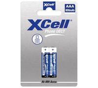 XCell Dect Phone X800 Micro AAA Battery (Voltage 1.2 V, Blister Pack of 2, NI-MH System, Energy Source for Cordless Phones) 148194