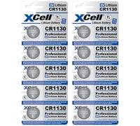 XCell CR1130 Lithium Button Cell Battery Pack of 10 (2 x Blister Packs of 5)