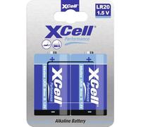 XCell Performance Alkaline LR20 Mono D Battery (in Cardboard Blister Pack, Optimal Performance, High Energy Density, Long Durability) 136154