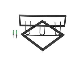 Xcello Double Layer Wine Rack, Black Rhombus Wall Mounted Wine Rack Double Hook for Wine Cellar Home Bar