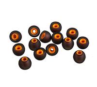 Xcessor (L 7 Pairs (14 Pieces) of Silicone Replacement In Ear Earphone Large Size Earbuds. Replacement Ear Tips for Popular In-Ear Headphones. Black/Orange