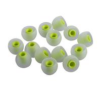 Xcessor (M 7 Pairs (14 Pieces) of Silicone Replacement In Ear Earphone Medium Size Earbuds. Replacement Ear Tips for Popular In-Ear Headphones. Transparent/Green