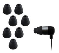 Xcessor Triple Flange Conical Replacement Silicone Earbuds 4 Pairs (Set of 8 Pieces) (Medium, Black)