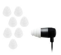 Xcessor Triple Flange Conical Replacement Silicone Earbuds 4 Pairs (Set of 8 Pieces) (Medium, White)