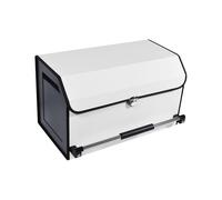 XCF Car Boot Organiser Collapsible Leather Boot Organiser with Lid and Push-pull Sturdy Handle for SUV, Truck, Sedan, Car Storage (White)
