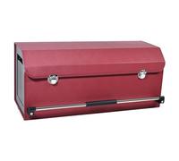 XCF Car Boot Organiser Collapsible Leather Car Boot Organiser Storage with lid and Push-pull Sturdy Handle for SUV, Truck, Sedan(Red)