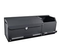 XCF Car Boot Organiser, Collapsible Leather Car Boot Organiser Storage with Lid and Sturdy Handle Car Organizer and Storage for SUV, Truck, Sedan (Black, (92 * 29 * 31CM))