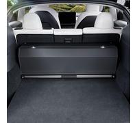XCF Car Boot Organiser Storage, Leather Sturdy Boot Organiser, Compartment Foldable with Lid and Push-pull Handle for Model Y, SUV, Truck, Sedan, Car Storage(94 * 29 * 31cm, Black)