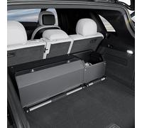 XCF Car Boot Organiser with High-Capacity, Leather Boot Organiser with Lid and Push-Pull Handle, ABS Frame Sturdy Car Storage Box, Equipped with partitions, Suitable for SUV, Truck,Sedan (92x29x31cm)