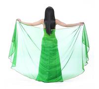 XChangeFun Semicircle Chiffon Hand Scarf Belly Dance Costume Outfit Hip Scarf Sequin Trim Gold Shawls Veils, Dark Green, 98.43 x 47.24 inch (250cm*120cm)