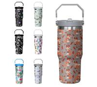 Xchearser Fox Tumbler with Handle and Flip Straw for Women Men, 30oz Cute Stainless Steel Insulated Cup, Water Bottle Travel Coffee Mug, Gifts for Animal Lovers