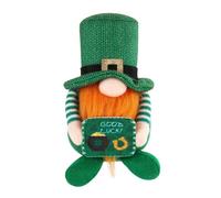 Xchon 1Pack StPatrick's Day Gnomes Plushes Decorations，Green Irish Leprechaun Tomtes Dwarf Figurines Ornaments
