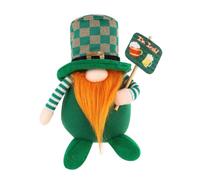 Xchon 1Pack StPatrick's Day Gnomes Plushes Decorations，Green Irish Leprechaun Tomtes Dwarf Figurines Ornaments