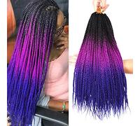 XCHSLB 7 Packs Goddess Box Braids Crochet Hair 14 Inch Pre Wound Gradient Crochet Hair for Black Women 7 Pieces