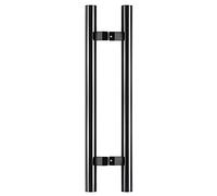 XCHSXYL Barn Door Handle Simple Glass Door Handle, Foyer Stable Farmhouse, Waterproof Sliding Push Pull Door Handles, Stainless Steel Pipe Door Handles with Fittings (Color : Bla
