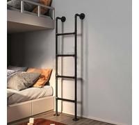 XCHSXYL Black RV Bunk Ladder, Wall Mounted Metal Loft Bed Ladder, Attic Stairs Basement Egress Ladders, Fire Escape Ladder for Emergency Home Safety, Space-Saving Climb Ladders,