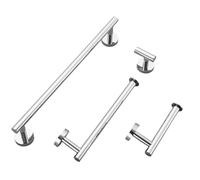 XCHSXYL Brushed Gold Towel Rack & Paper Holder Set Black Stainless Steel Bathroom Accessories Complete Chrome Finish - Modern Towel Hooks for Stylish Home Decor