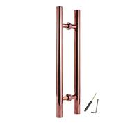 XCHSXYL Brushed Nickel Barn Door Handle, Modern Door Pull Handle/Sturdy Round Gate Bar Double Sided H Shaped, Stainless Steel Barn Door Grab Rail (Color : A, Size : Length 60cm(2