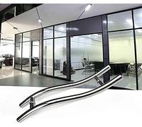 XCHSXYL Door Handlesets Heavy Duty Brushed Stainless Steel S-Shaped Door Handle,Push-Pull Glass Door Handle,Barn Two-Sided Glass Shed Wooden Closet Door Pull Handle,for Commercial,Home,Bat (Length 4