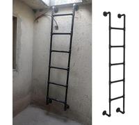 XCHSXYL Emergency Escape Ladder for Basement Windows - Wrought Iron Construction - Multi-Level Bed & Roof Access(Black,200cm(78.7inch))