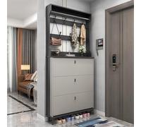 XCHSXYL Farmhouse Hall Tree Entryway Shoe Cabinet with Coat Rack and Shoe Storage Ben for Entryway Hallway Organization