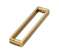 XCHSXYL Heavy Duty Sliding Barn Door Handle Double Sided, Square Fence Gate Pull Handle for Screen Door/Large Door/Deck Patio Porch, Outdoor Metal Handles (Color : Gold, Size : 1