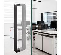 XCHSXYL Modern Entry Door Handle Door Pull Handle Outdoor, Stainless Steel Glass Door Handles Double Sided, Office Pantry Shower French Barn Extra Long Gate Grab Bar (Color : Bla