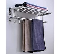 XCHSXYL Towel Rack,Double Towel Rail,Bathroom Towel Shelf,Wall Mounted Hand Towel Holder,Towel Shelf,for Bathroom Kitchen-Punch-80Cm/Punch-80Cm (Punch Free)