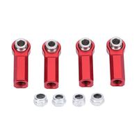 XCHYEAM 4 Pcs RC Link Rod End, M4 Thread CW 7mm Ball Joint Head, High Strength Alloy RC Tie Rod End for 1/10 Model Car, Durable Anti Corrosive RC Ball Head Holder with Nuts Included (Red)