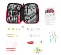 XCHYEAM 40Pcs USB Rechargeable LED Crochet Hooks Set with Interchangeable Knitting Needles, Built - in Light for Low Light, Complete Knitting Kit with Case for Beginners and
