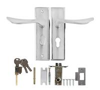 XCHYEAM Aluminium Alloy Interior Door Lock, Bedroom Toilet Door Handle with Solid Dead Bolt, Quiet Single Bolt Lock for Wooden Doors, Resistant Anodized Finish