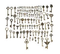 XCHYEAM Bronze Key Decoration Vintage DIY Pendants, Alloy Key Charms for Jewelry Making, Handcrafted Antique Bronze Key Accessories with 100 Styles, for Necklaces Bracelets Clothing Home