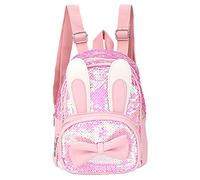 XCHYEAM Cute Cartoon Infant Reflective Sequins School Backpack, Kids Traveling Schoolbag with Adjustable Straps, Mesh Organizer and Reinforced Handle for Preschoolers and (Rabbit Pink)