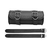XCHYEAM Motorcycle Tool Bag, Universal Artificial Leather Storage Pouch with Chrome Studs, Quick Release Strap for Front Fork or Handlebar, Durable Punk Style Luggage for All (Black)