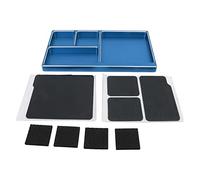 XCHYEAM RC Screw Tray Aluminum Alloy with Magnetic Pad, RC Repair Tool Screws Disk for Remote Control Vehicles Aircraft Helicopters Ships, Durable Portable Maintenance Organizer (Blue)