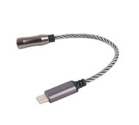 XCHYEAM Type C to 3.5mm Headphone Amplifier Adapter, USB - C DAC Amplifier Cable with CS43198 Chip, 120dB SNR, 32bit/384kHz & DSD256 Decoding, 15cm HIFI Cable for Android Phones and PCs (Cool Grey)
