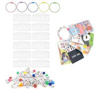xcivi 12PCS Card Binders for Yoto Cards, with 5PCS Keyring Loops, with 150PCS DIY Beads, Portable Card Holder for Kids Toy Yoto Card, for Yoto Mini Audio Accesories, DIY Art Craft Gifts for Kids