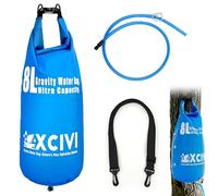 xcivi 8 Liter Gravity Water Bag for Camping, Traveling, Backpacking, Hiking and Emergencies for Survival Water Filter Straws Collapsible Squeezable 8L Water Bag, 2 Gal Bag