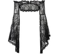 XCJIKUKE Women Goth Tops Punk Cover Ups Mesh Crop Top See Through Sexy Long Sleeve Blouse Y2k Black Rave Outfit Festival, Women Goth Tops Lace Sheer Mesh Emo, S