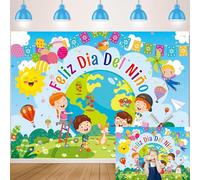 XCKALI Happy Children's Day Backdrop Feliz Dia Del Niño Backdrop Mexico Kids Party Decorations Colorful Student Children's Day of Mexico Fiesta School Classroom Decorations 7x5FT