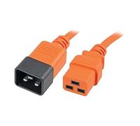 Xclio 1m IEC Male C20 to Female C19 Extension Lead - Orange