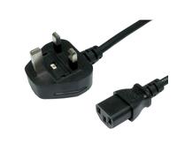 Xclio 5m Mains Kettle Lead UK Plug to C13 Power Cable/Cord - Black