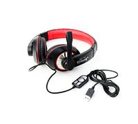 Xclio HU728 USB Digital over-ear Gaming Headphones with Microphone Black Red