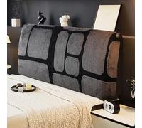 XCLOOZGL Soft Plush Bed Headboard Cover for Full Queen King Size Modern Style Bed Headboard Slipcover Thicken Dustproof Washable Headboard Decorative Cover Bed Head Board Protector,Gray,120cm