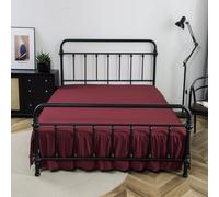 XCLOOZGL Solid Color Split Corner Bed Skirt Dust Ruffle for King Size Bed Easy Fit with 14 Inches Drop Elastic Wrap Around Bed Skirt - White - Wrinke Free And Fade Resistant,Red,54×75+14in