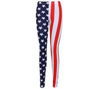 XCLUSIVE NEW LADIES PLUS SIZE FUNKY PRINTED STRETCHY VISCOSE FULL LEGGINGS TROUSERS 12-26 (20/22, AMERICAN FLAG)